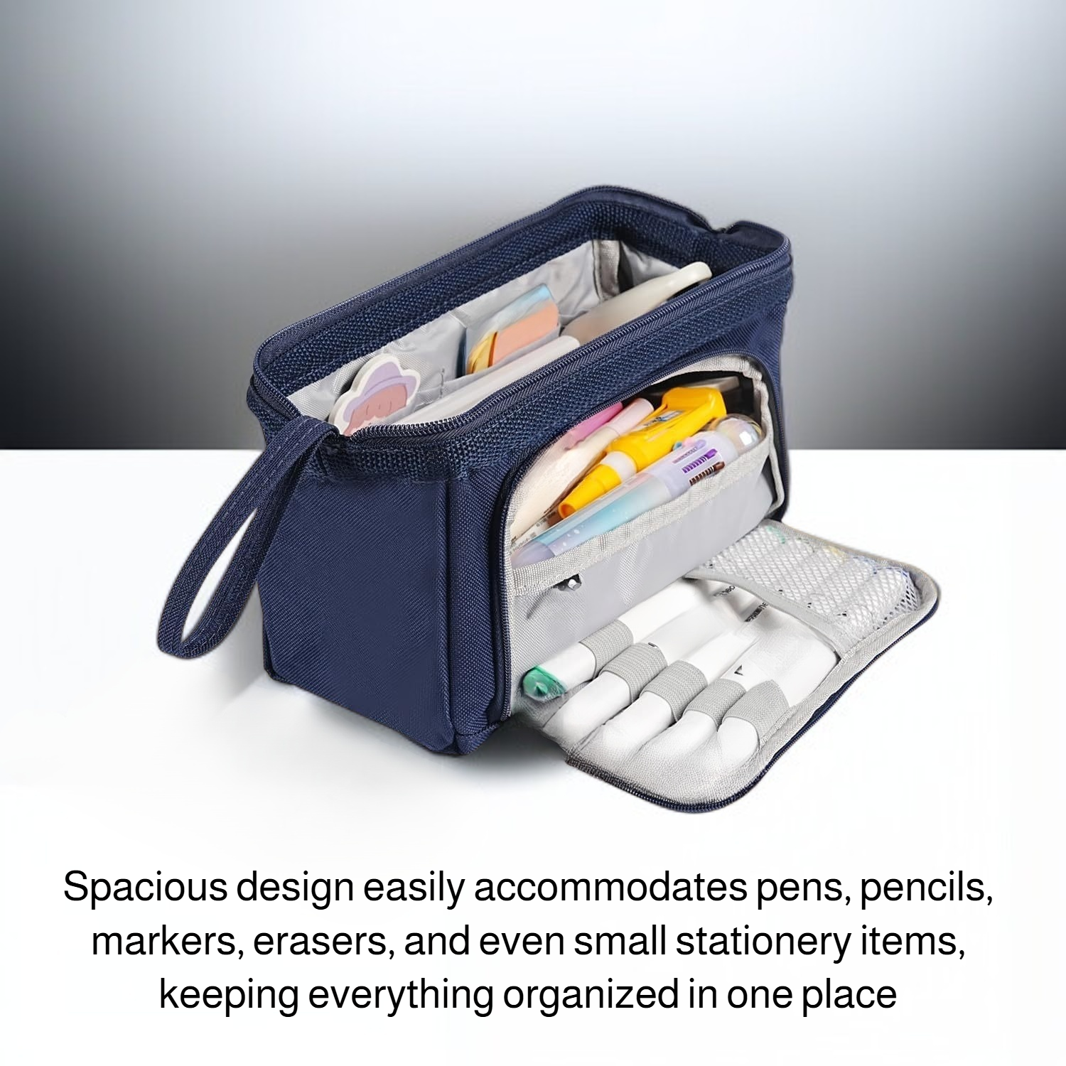 Large capacity portable pencil case