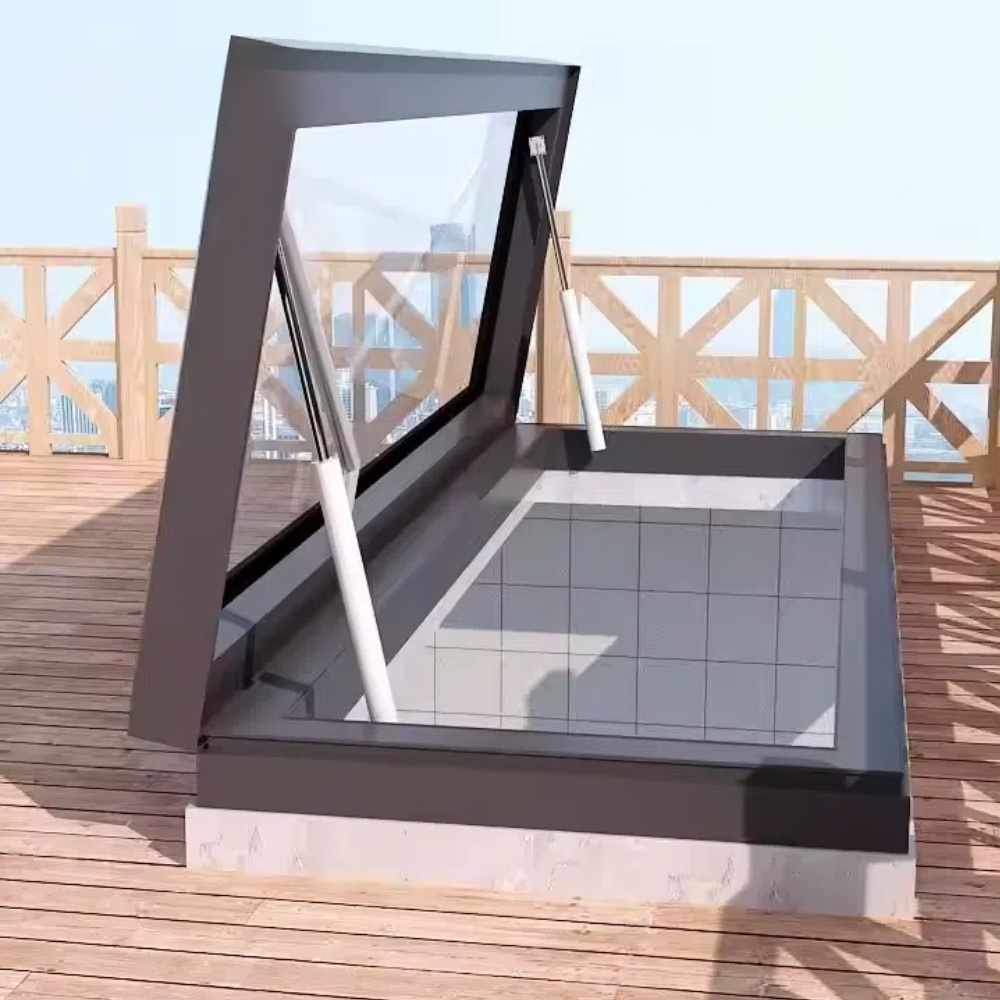 自動雙折室內地下室天窗垂直捲簾安全柵欄把手