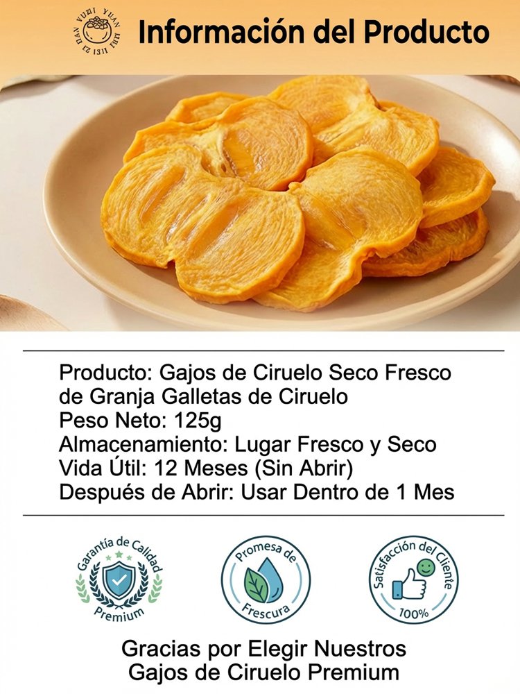 Rodajas de Caqui Seco, Elaboradas con Fruta  Fresca Seleccionada