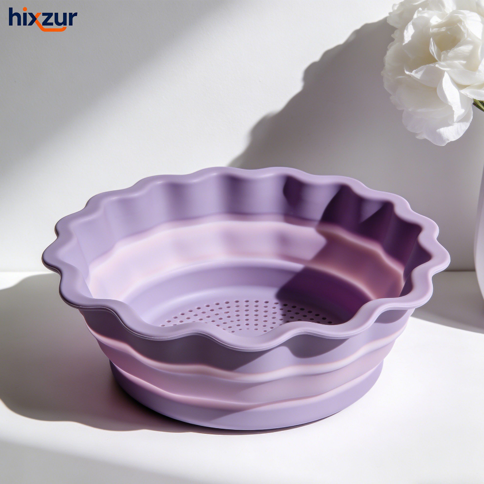 ตะกร้าสำหรับกรองน้ำแบบพับได้ ทำจากซิลิโคนเกรดอาหาร (3 ชิ้น)