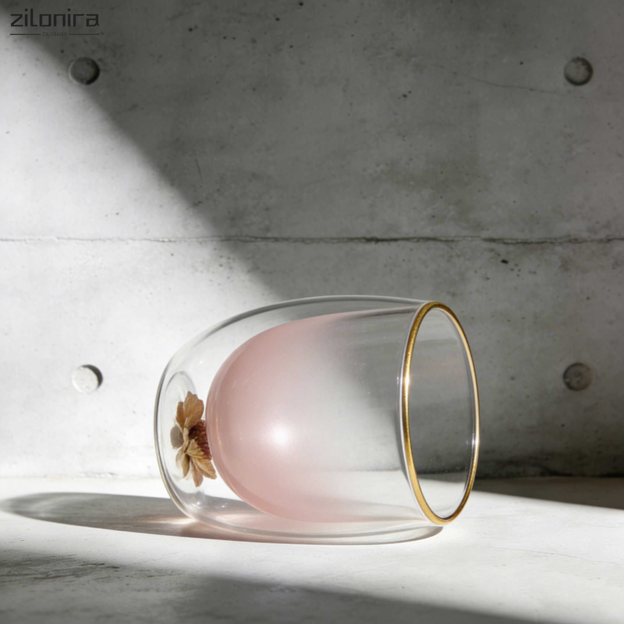 연분홍색 유리 장식품