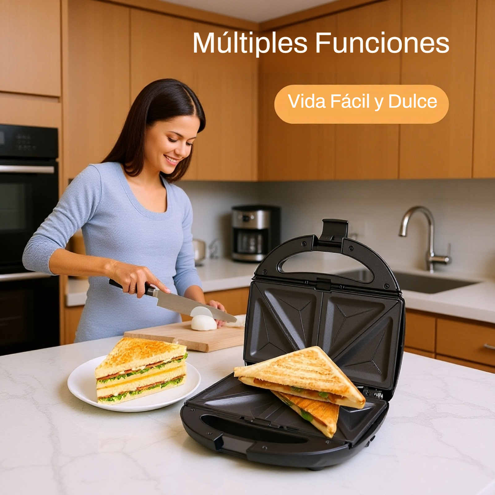 Máquina de desayuno multifuncional para sándwiches