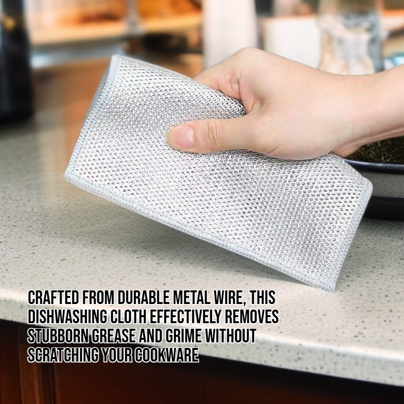 Metal wire dishwashing cloth