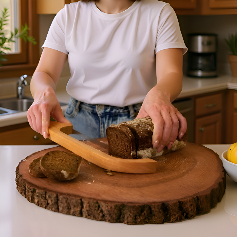 Wooden bread knife