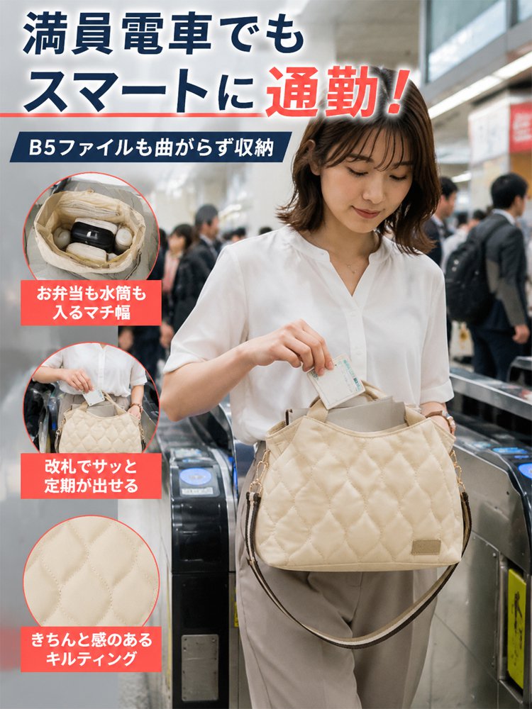 【肩と首への負担ゼロ】エアークラウドショルダーバッグ