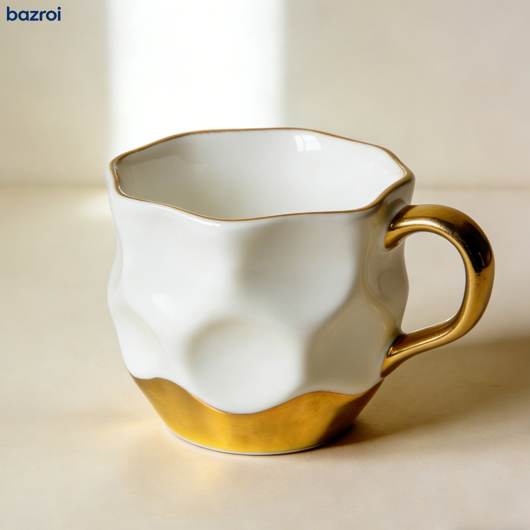 波模様の金縁マグカップ（5個セット）