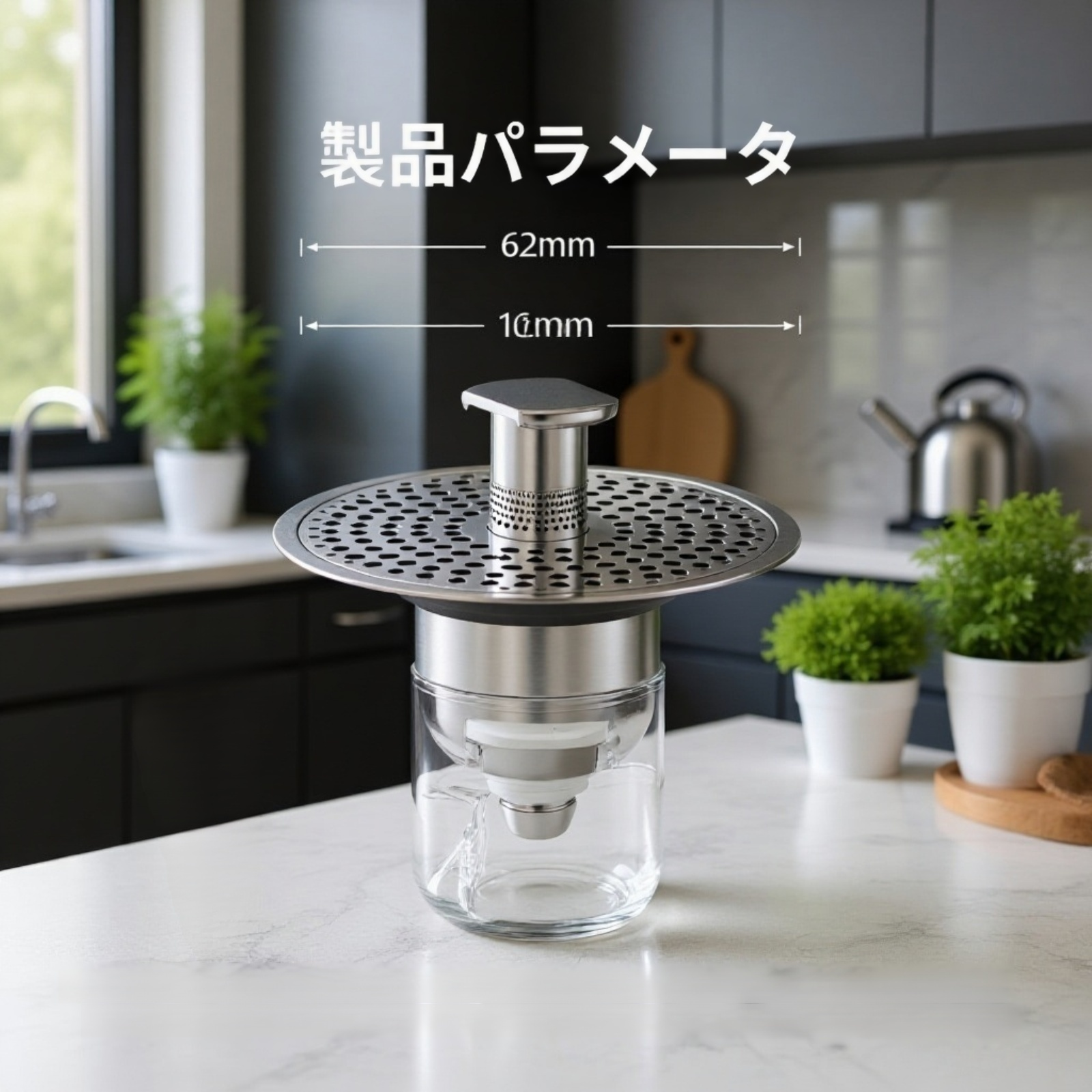 洗面台用ユニバーサルポップアップ排水栓芯