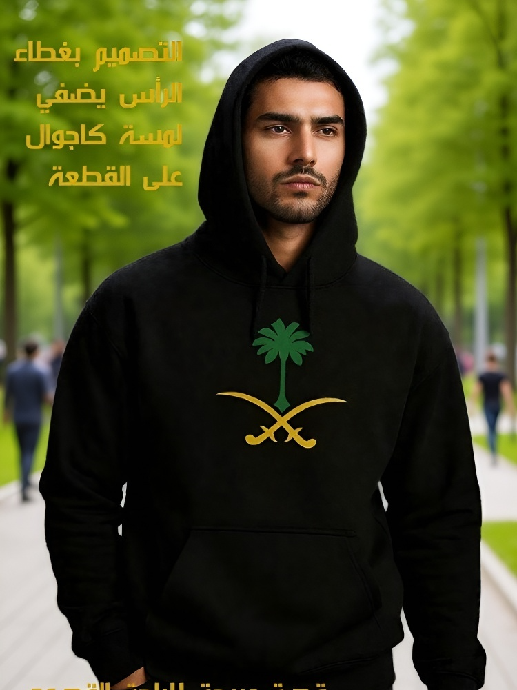  سويت شيرت كاجوال من قطن خالص للرجال والنساء (مصمم خصيصا لليوم الوطني السعودي) 