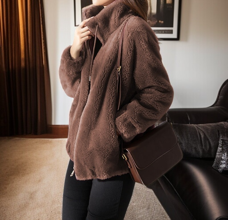 立領設計防風女士保暖外套