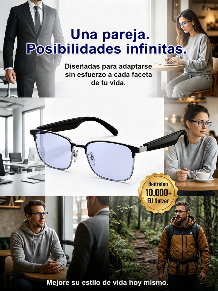 【Gafas AR multifuncionales】traducción sin retraso- Zoom + tinte inteligentes- Grabación de reuniones