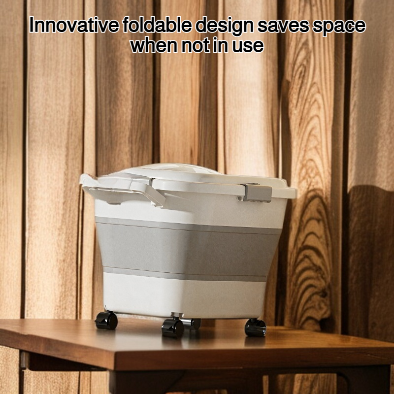 Household sealed folding grain storage bucket