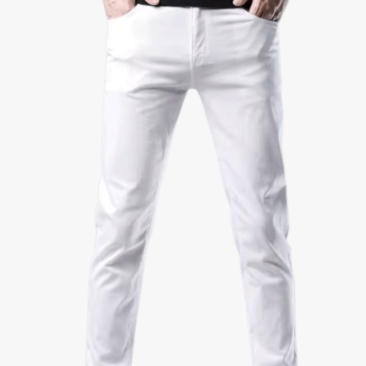 남자 화이트 스판 골프 트레이닝 바지 캐주얼 슬림핏 봄여름 작은 발바지 트레이닝 바지