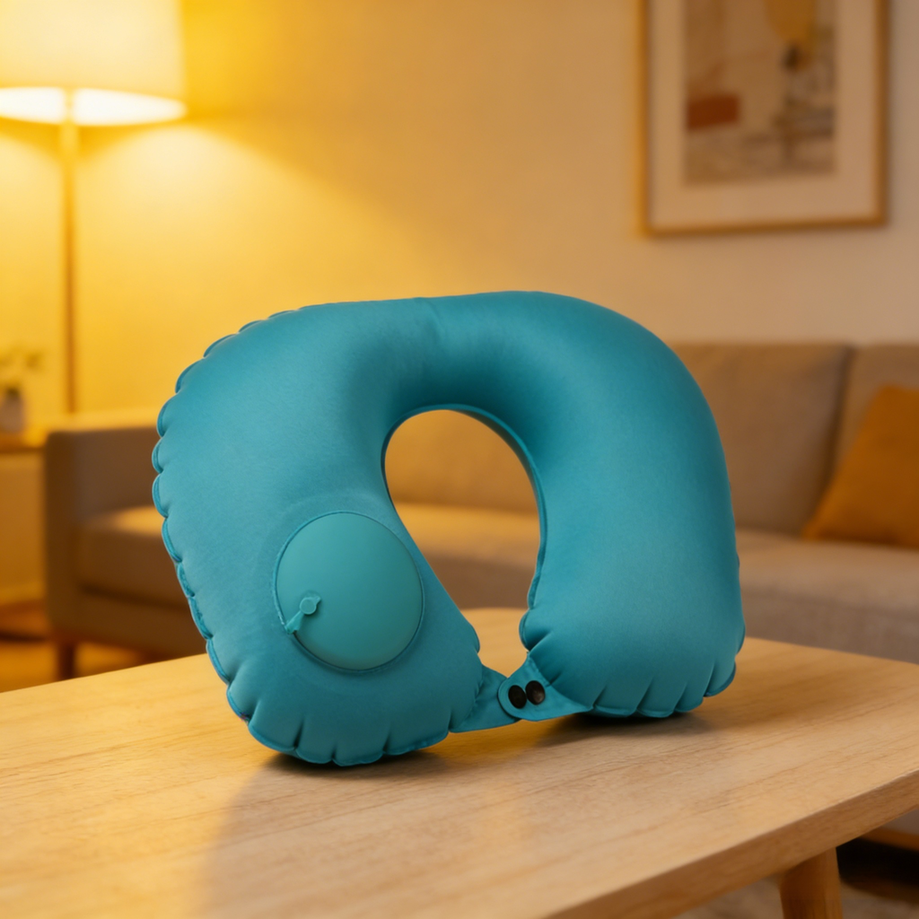 Oreiller de voyage gonflable en forme de U