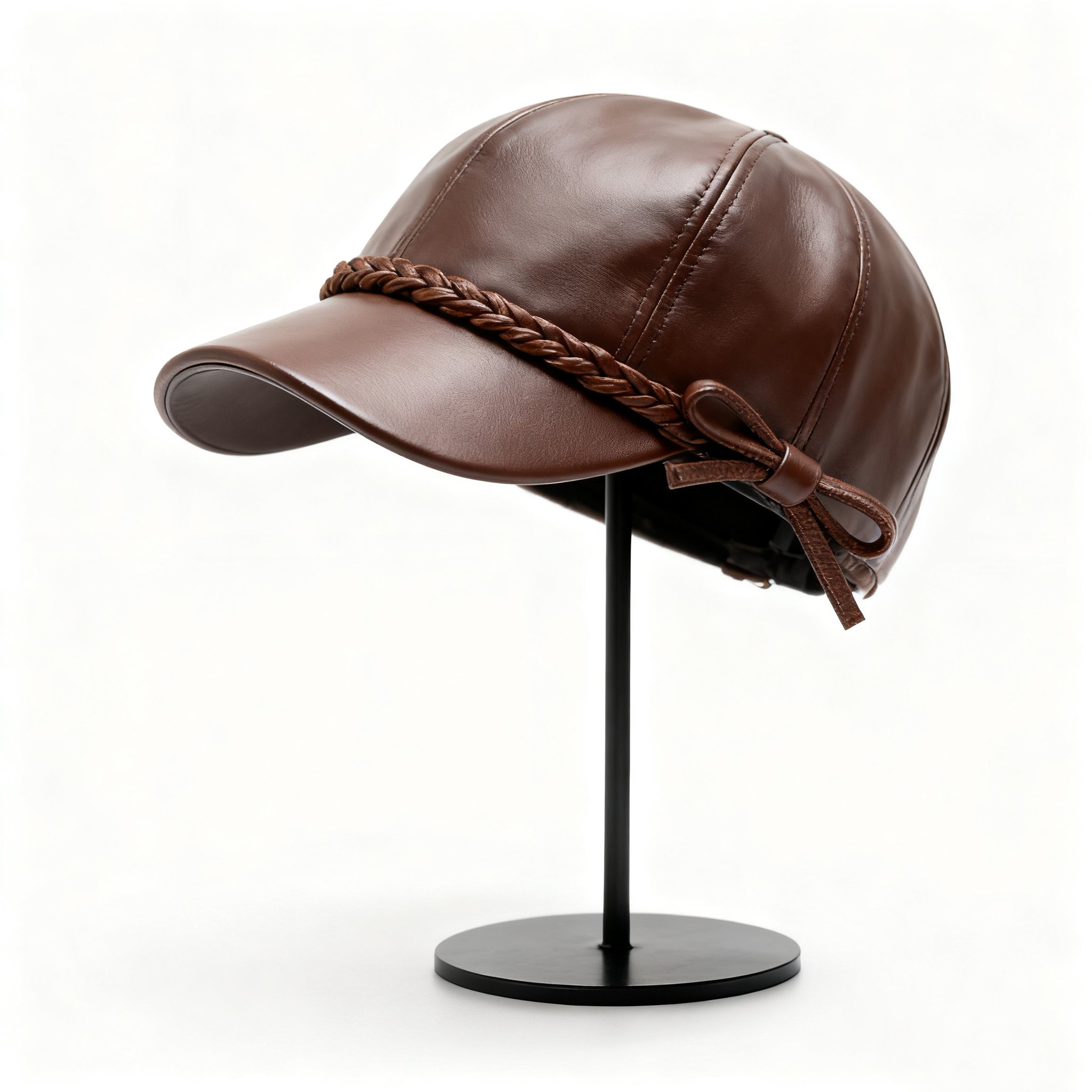 레더 리본 버킷햇 