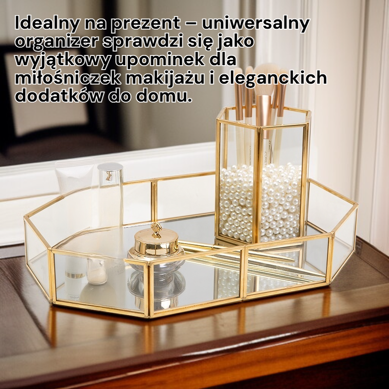 Wielofunkcyjny organizer na kosmetyki, szkatułka na biżuterię, taca dekoracyjna do domu