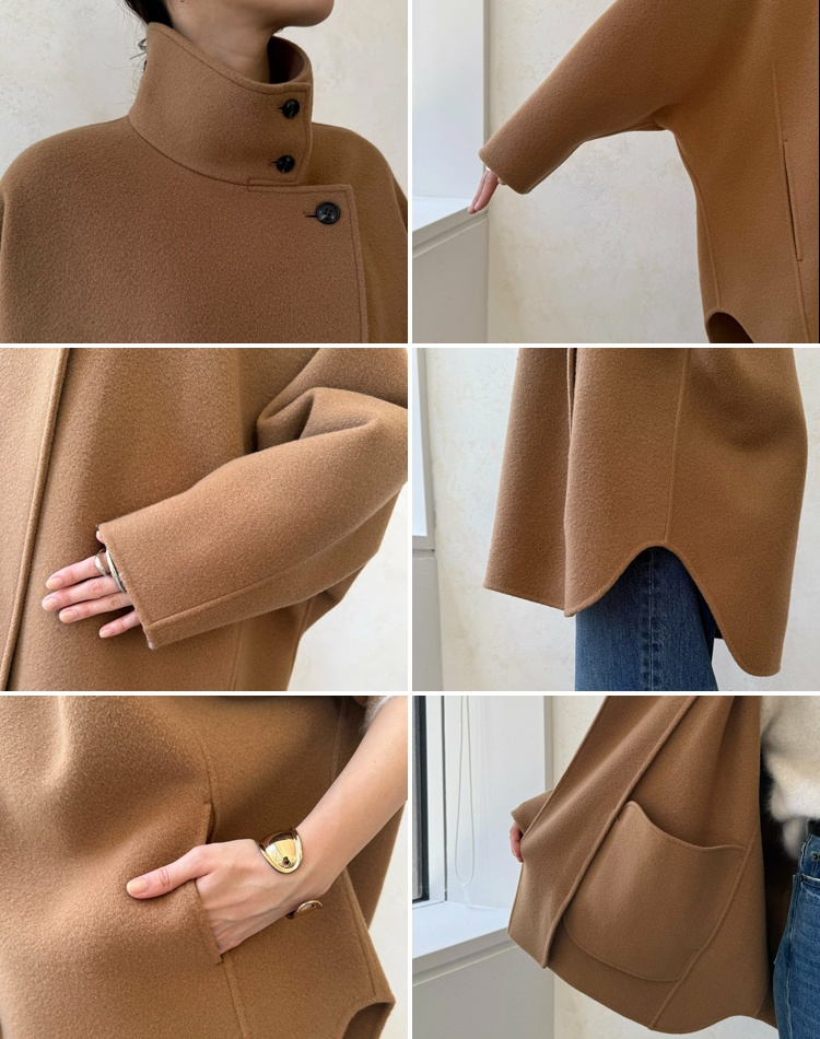 ドルマン袖ダブルフェイスリバーコート