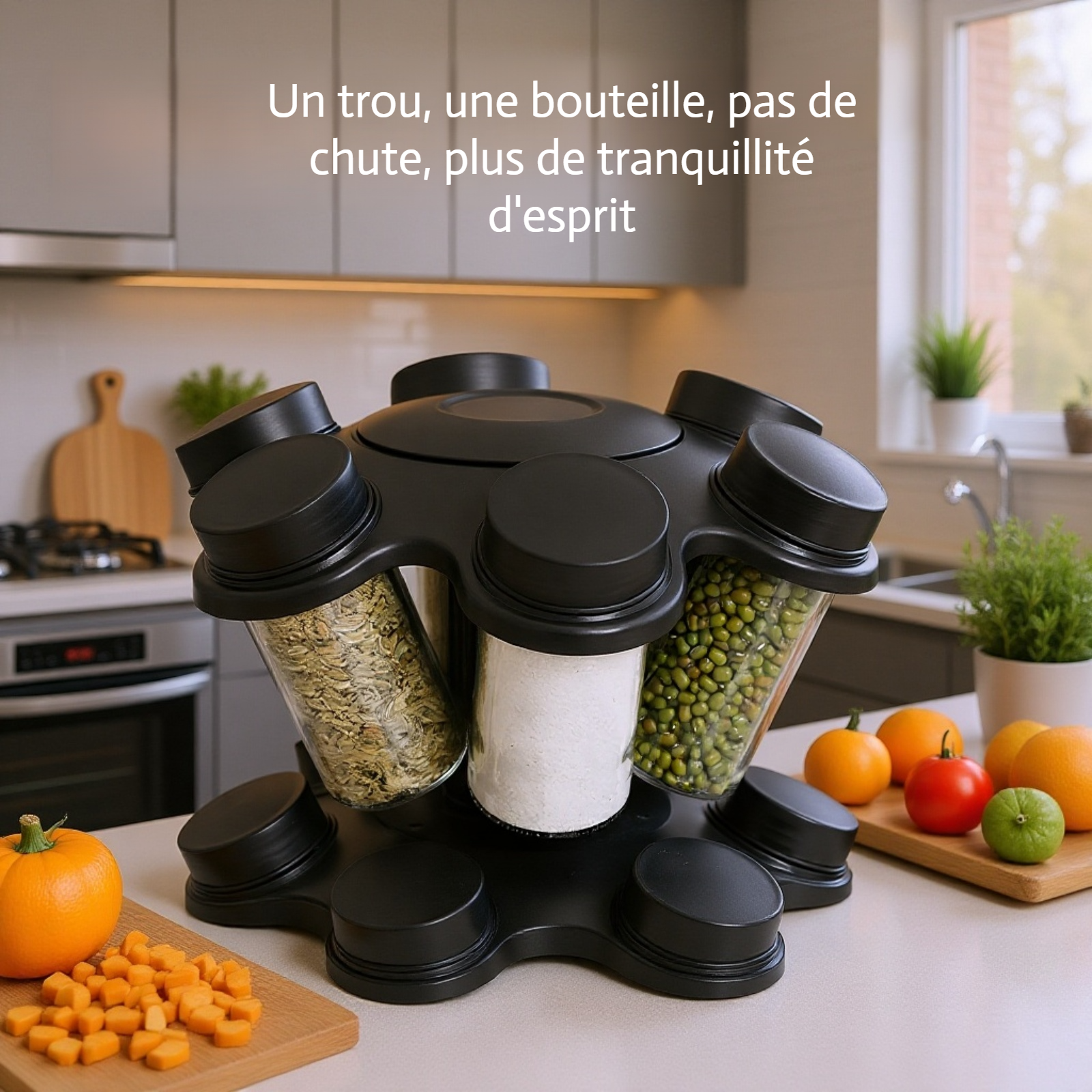 Support à épices rotatif 360° pour cuisine