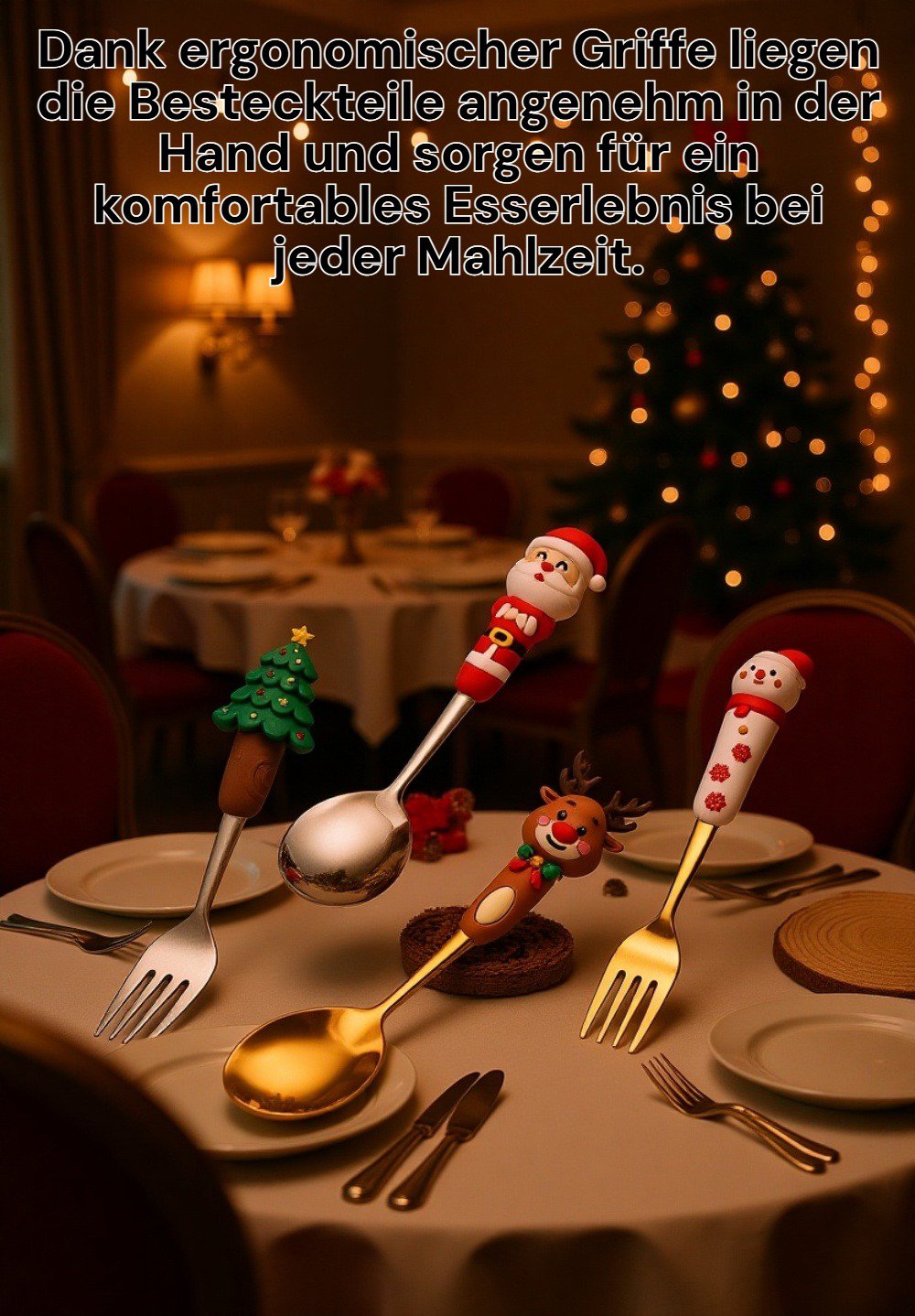 Elegante hochwertige Gabeln und Löffel aus Edelstahl