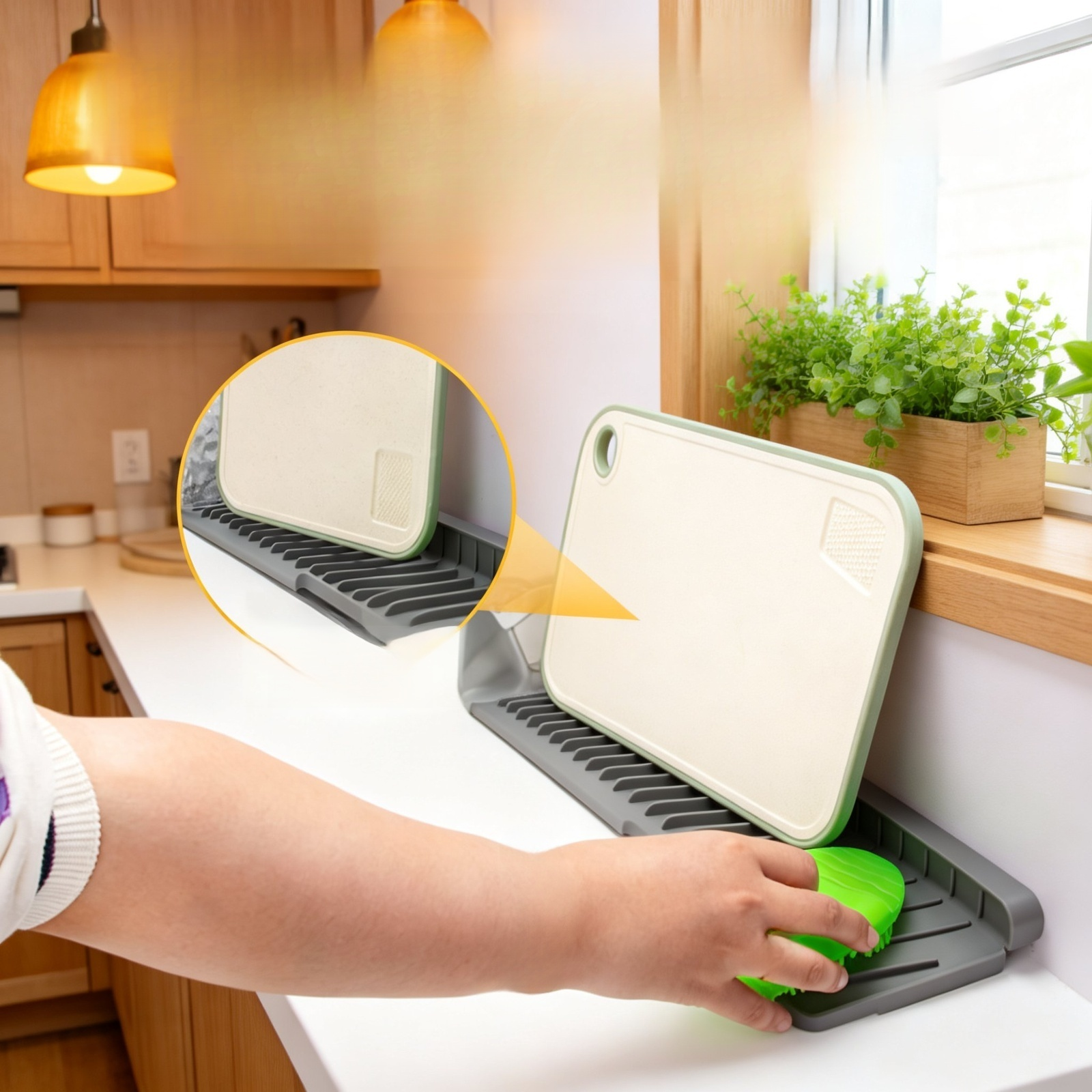 Schmalseitige, quadratische Silikon-Ablaufmatte für Poolplattform