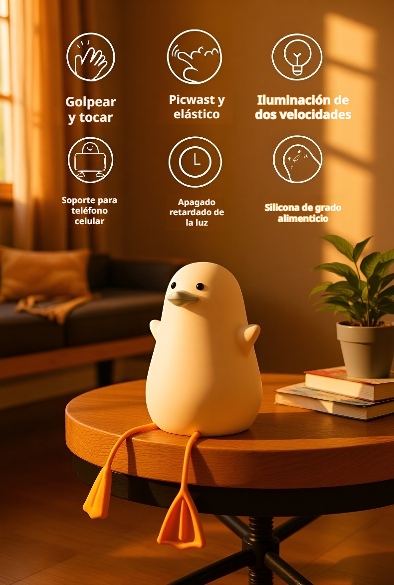 Luz de mesa recargable pato diseño moderno