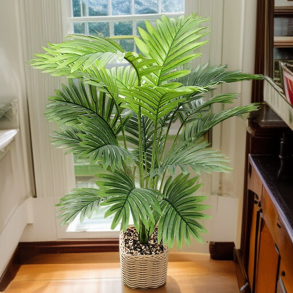 시뮬레이션 녹색 식물 화분 거실 장식 가짜 나무 아레카 야자 가구