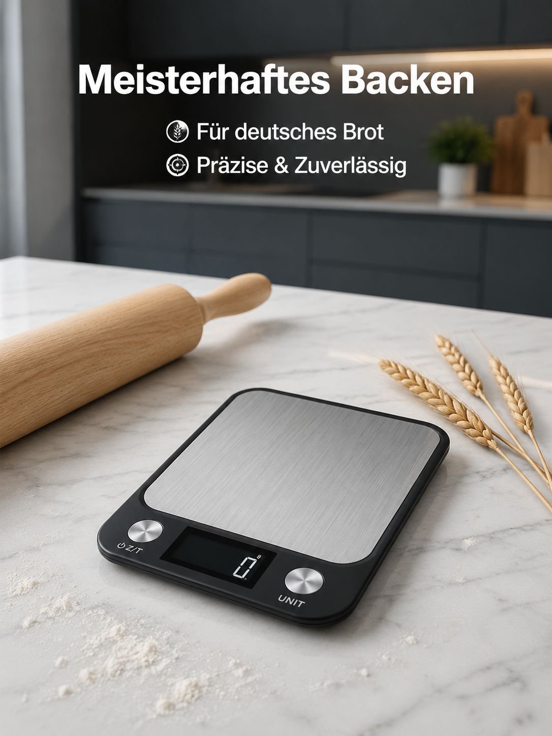 Digitale 5-kg Edelstahl-Plattformwaage für die Küche