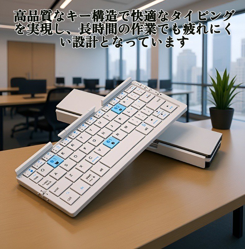 折りたたみ式Bluetoothキーボードの全体画像