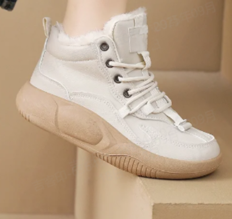 【가벼운 다리 만들기】리얼 가죽, 안감, 미끄럼 방지 키높이, 워머부츠굽