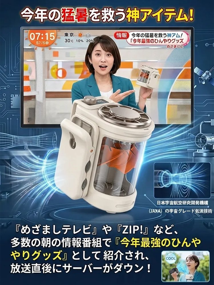 新型羽根なし腰掛けファン