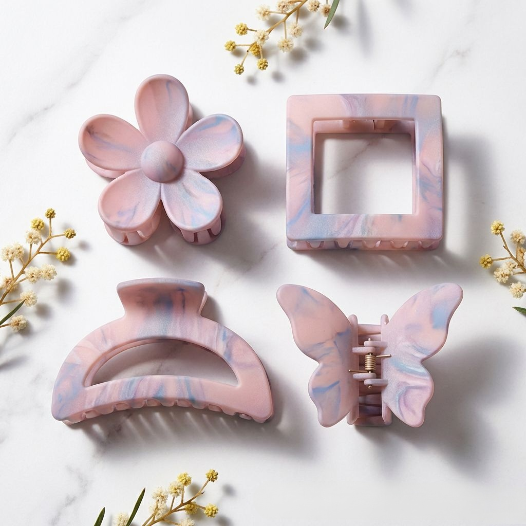 4-teiliges minimalistisches Haarspangen-Set