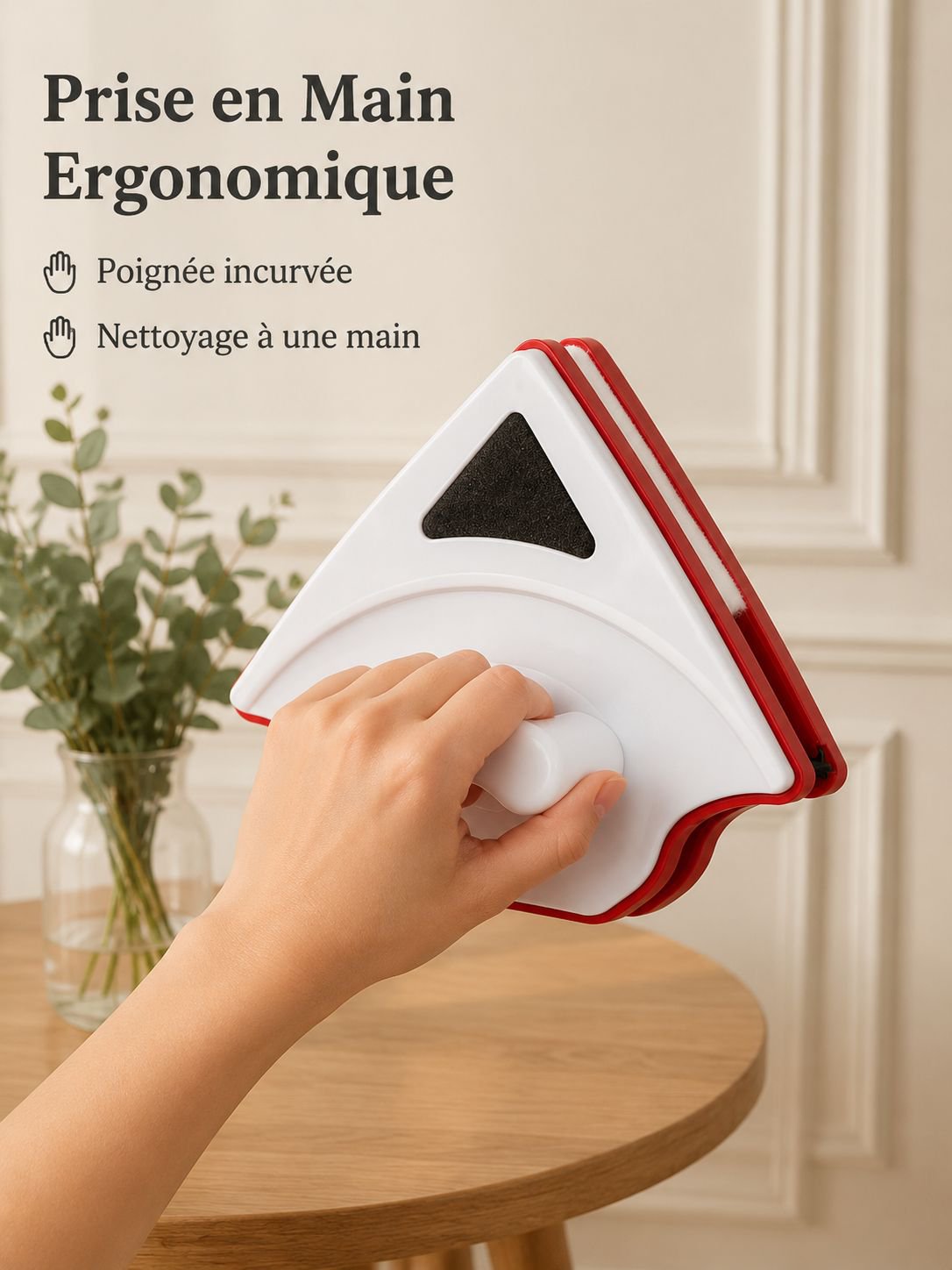 Outil de nettoyage pour vitres à simple vitrage, usage domestique