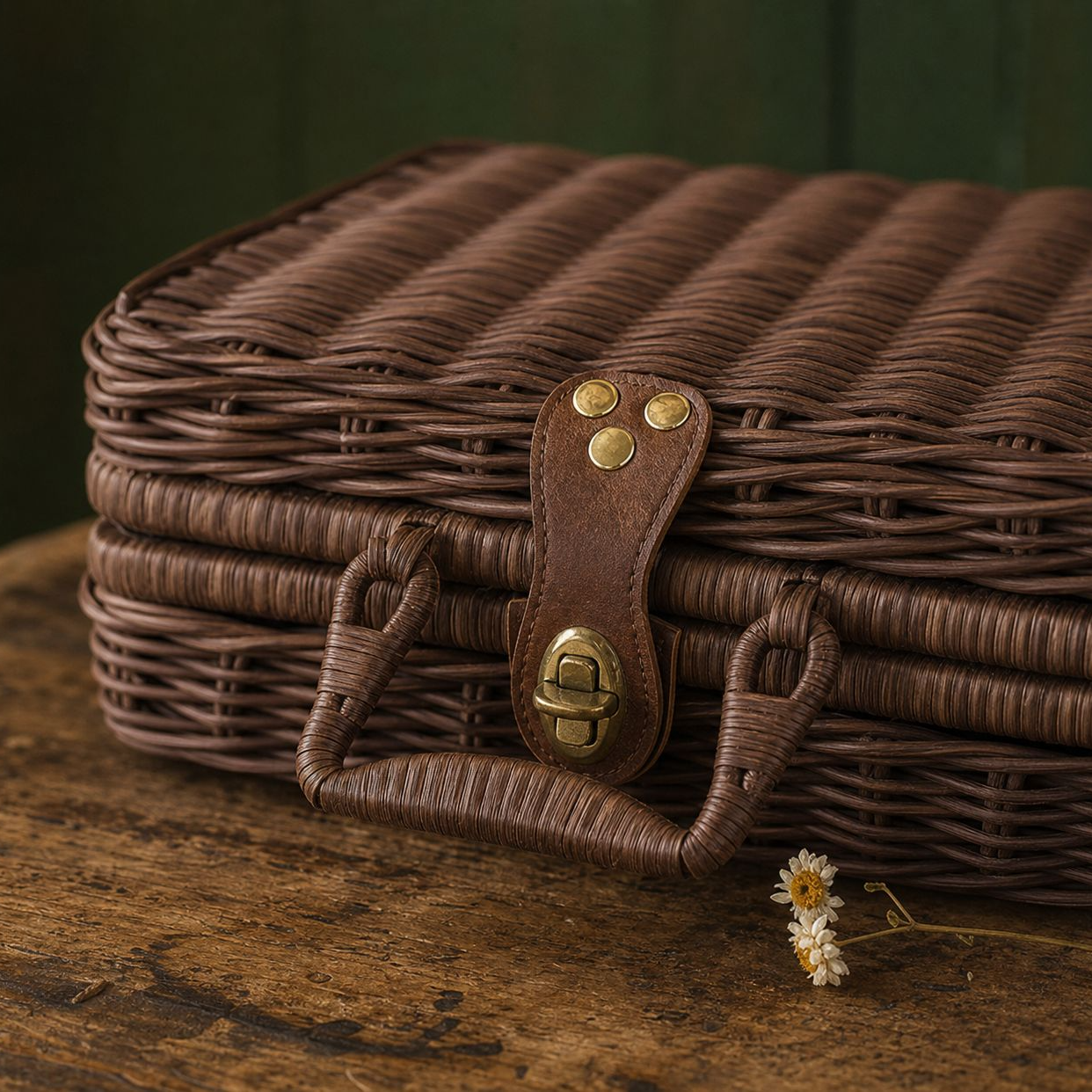 Rattan woven suitcase souvenir gift box hand-woven storage basket New Year holiday gift box photo pr