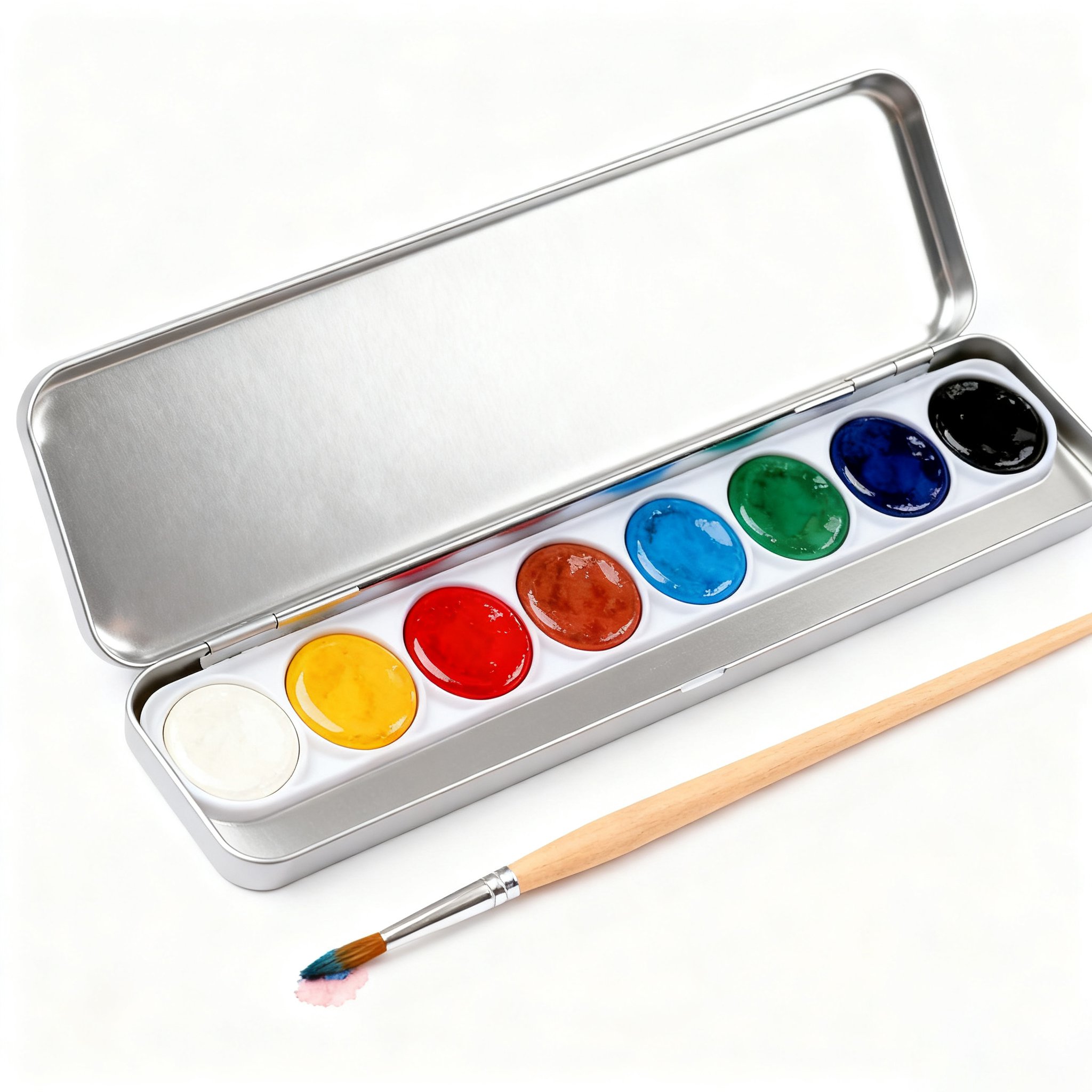 カラフルな8色の水彩絵の具チューブ