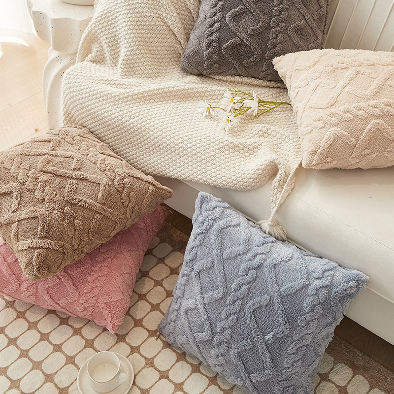 新款雪尼爾幾何浮雕抱枕 沙發靠墊