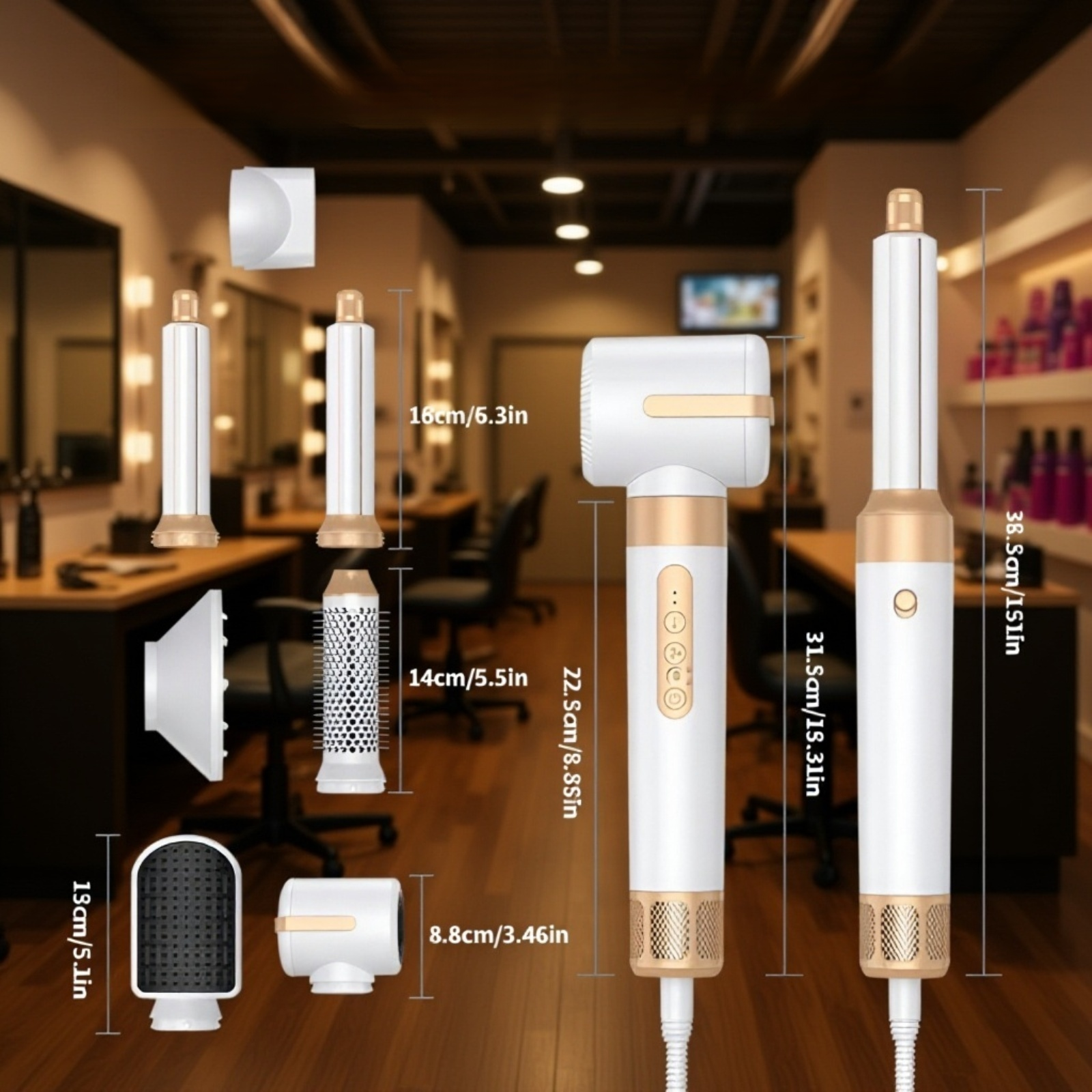 7-in-1 Multifunktionaler Hochgeschwindigkeits-Haartrockner-Stylingkamm