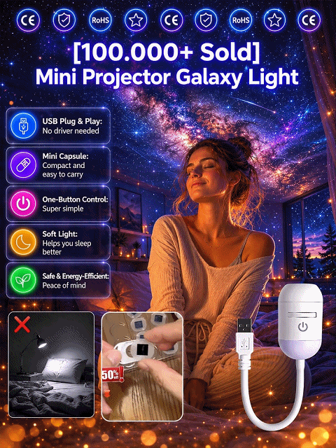 [100,000 units sold] Mini Projector Ambient Night Light
