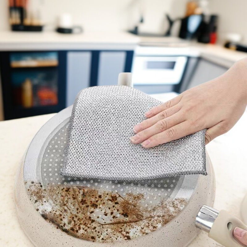 Metal wire dishwashing cloth