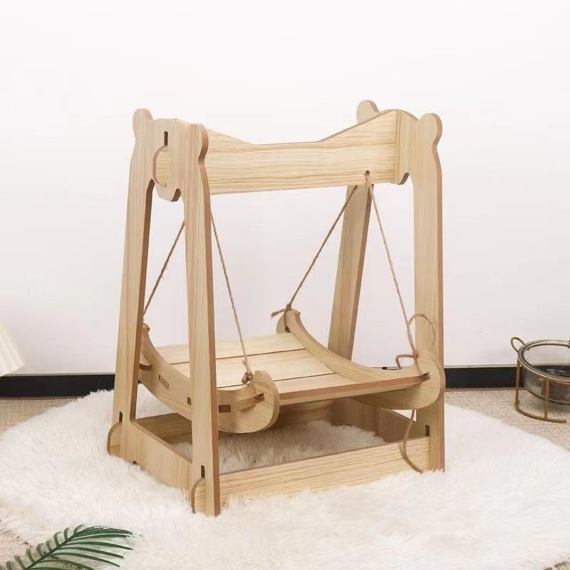 Wooden Rocking Bed for Cats