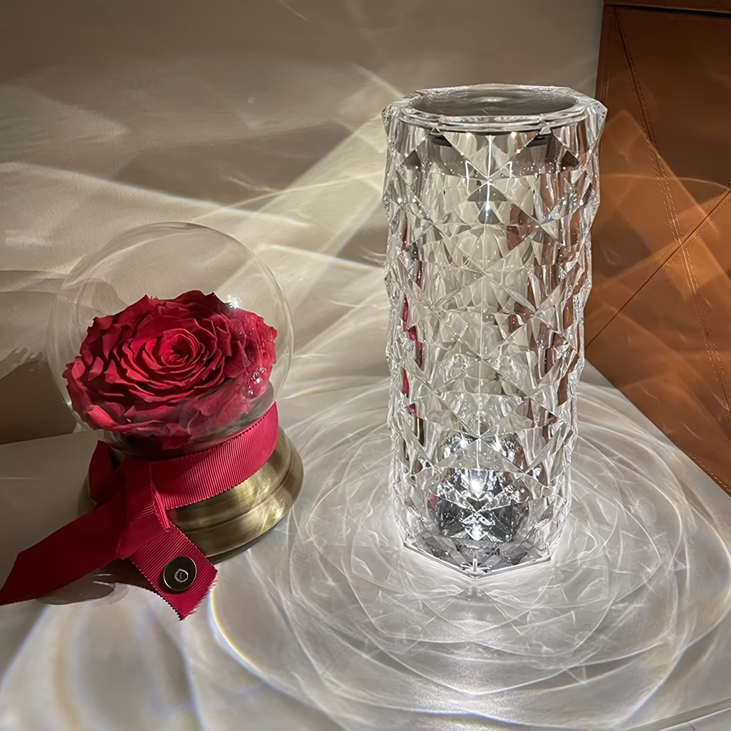 Three-color crystal night light