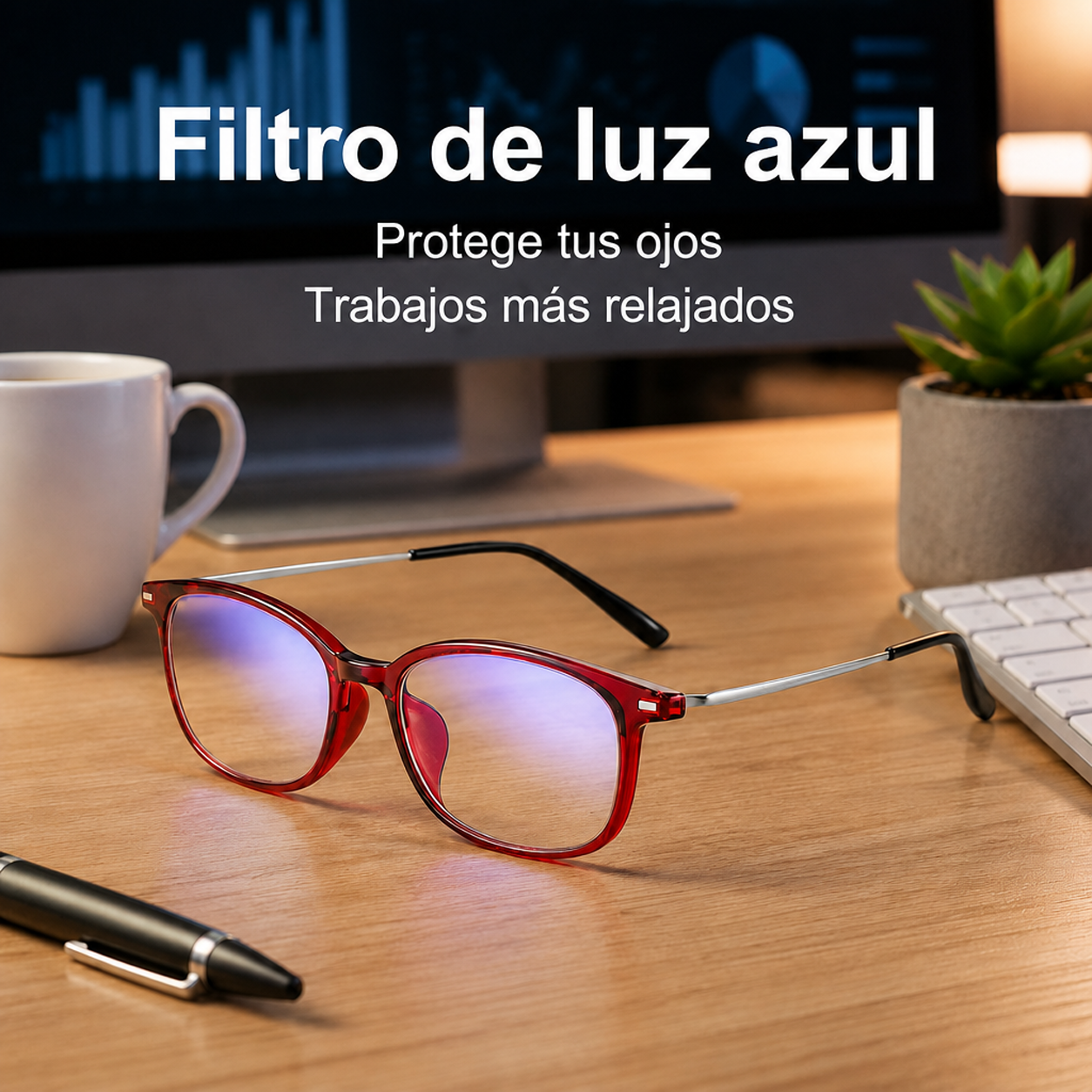 Gafas de lectura elegantes para mujer con filtro de luz azul