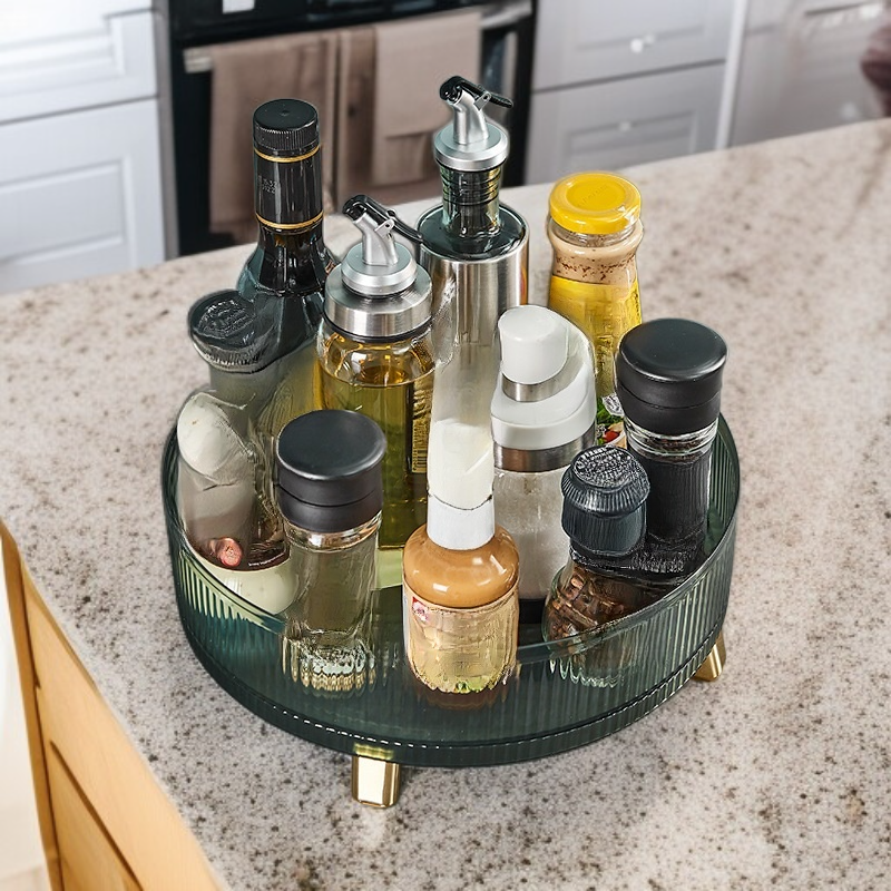 キッチン調味料収納回転ラック多用途棚