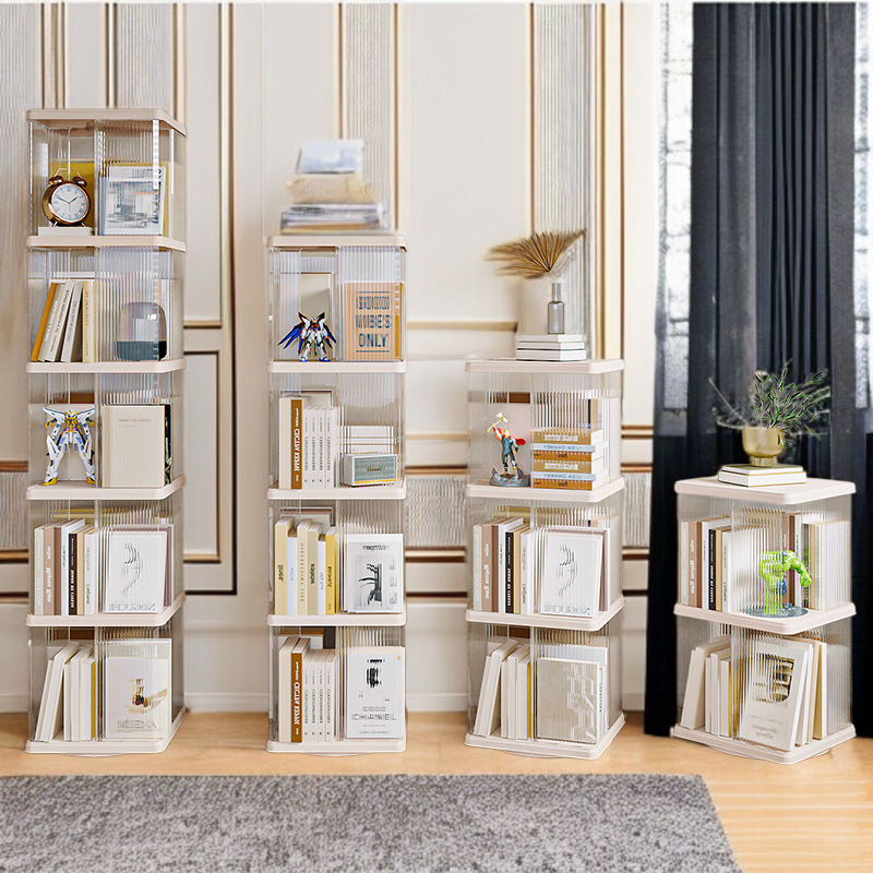 가정용 대용량 다층 선반 거실 바닥 책장 수납 선반 회전 책장