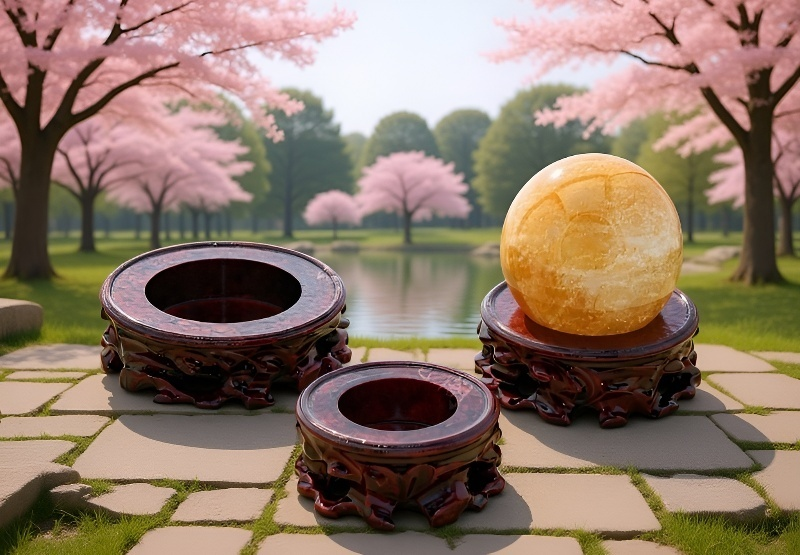 ナチュラルな無垢材ボールサポートの使用例