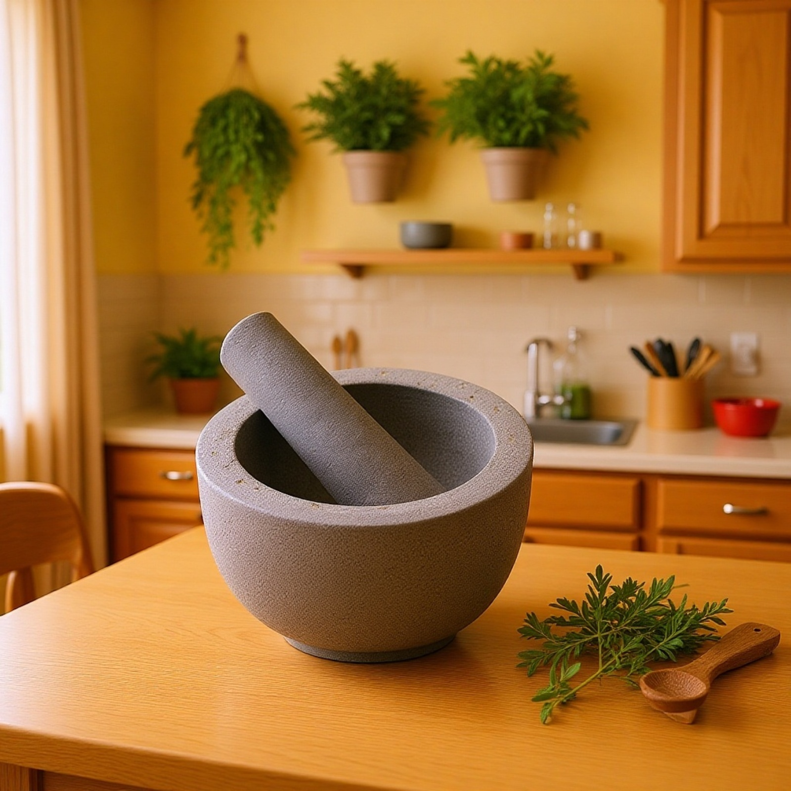 레트로 스타일 화강암 주방용 수동 마늘 다지기