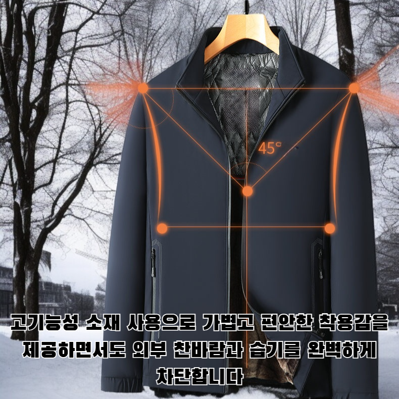 고급 스탠드업 칼라 방풍·방한 재킷