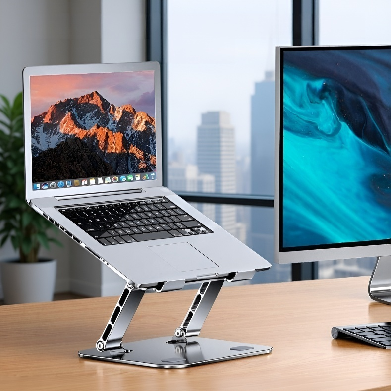 Desktop Height-Adjustable Foldable Carbon Steel Laptop Cooling Stand