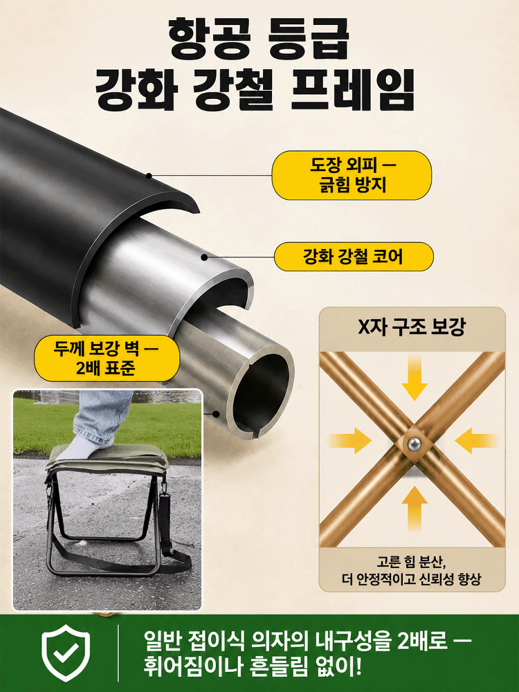 【500파운드 하중】포켓이 있는 휴대용 야외 접이식 의자