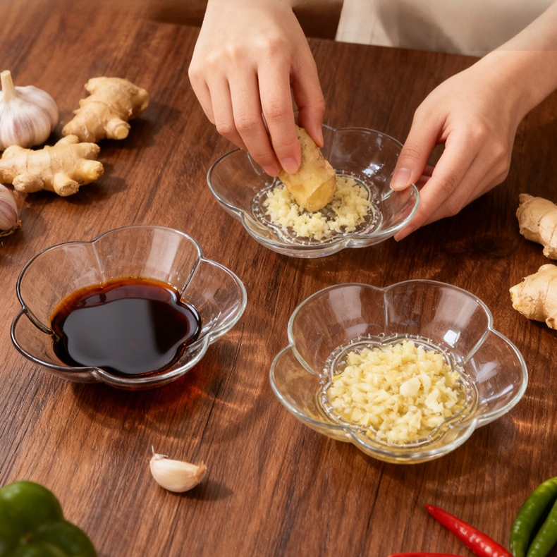 투명 벚꽃 생강 마늘 갈이 접시