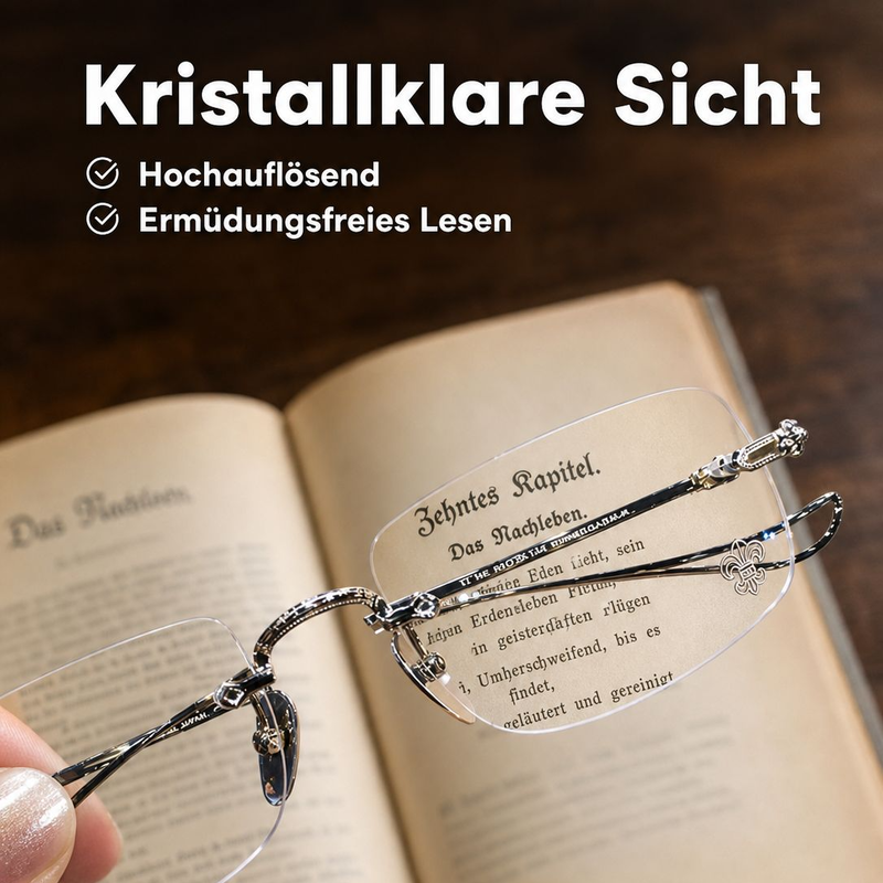 Randlose Anti-Müdigkeits-Brille für Damen und Herren, klare Sicht und bequemer Tragekomfort