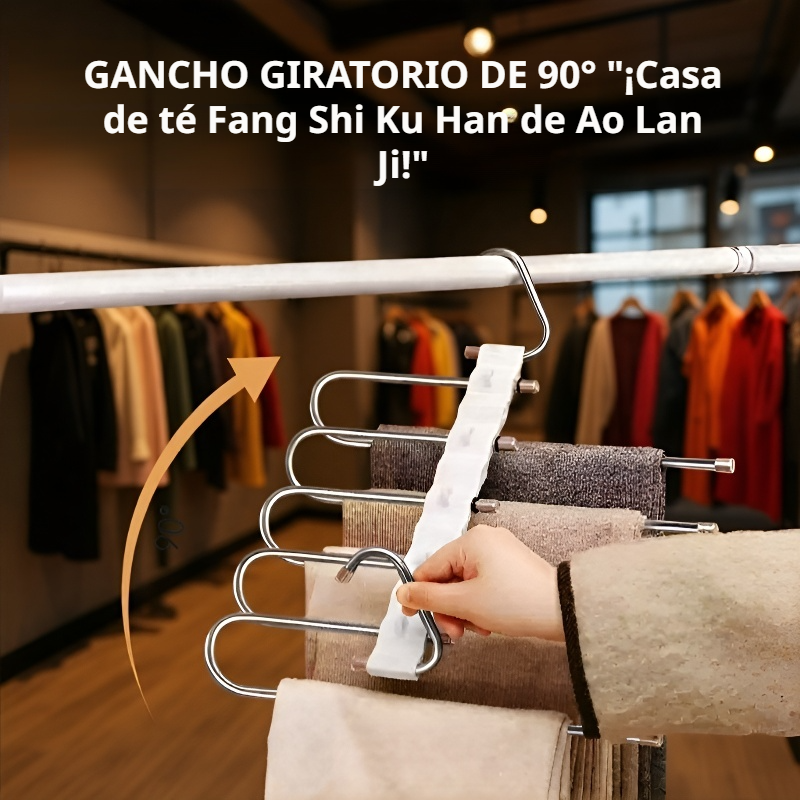 Perchero extensible multifuncional de acero inoxidable